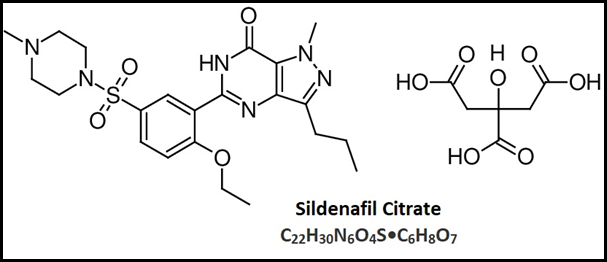 Chemical structure formula of a PDE5 inhibitor erectile dysfunction medicine